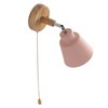 Macaron Bedside Wall Lamp Space Saving Pink Lampshade Wall Sconces