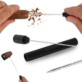 AILE Cigar Punch Enhancer Tool & Nubber,Cigar Draw Cigar Poker for Piercing, Portable Cigar Accessory, More Enjorable(Black)