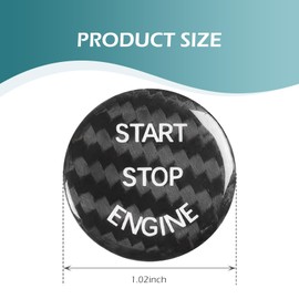 Car Push Start Button Cover, Carbon Fiber Engine Start Button Cover, Car Interior Decorations, Universal for Most Cars (Carbon Fiber Black)