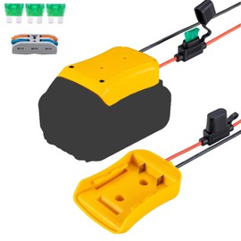 Power Wheel Adapter Compatible for Dewalt 20V Battery with Fuse & Wire terminals, fit for Dewalt 20V DCB206 DCB200;Power Wheel Battery Converter for Rc Car, Robotics, Rc Truck,DIY use