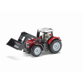 siku 1484, Massey-Ferguson with Front Loader, Metal/Plastic, Red/Black, Movable front loader