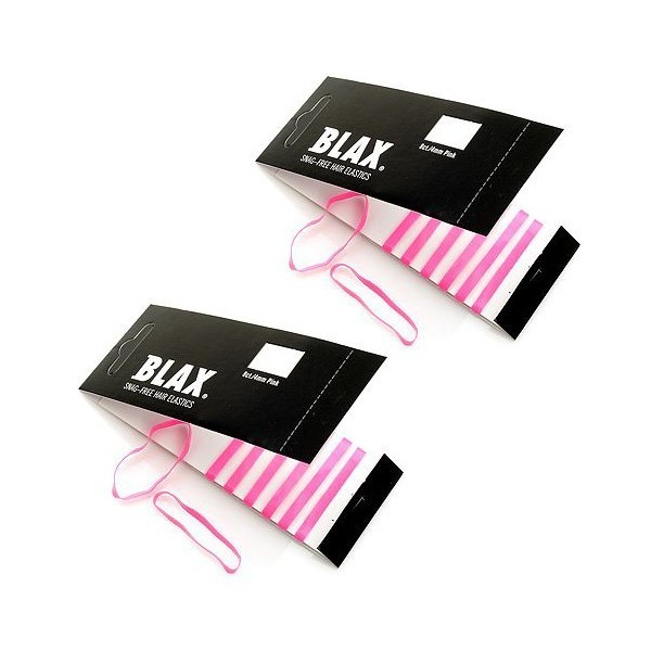 Blax PINK Snag-Free Hair Elastics 4mm, 8 Count (2-Pack)