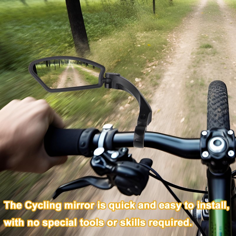 FUDOVA 2 Pack New Handlebar Bike Mirrors, HD,Blast-Resistant, Sturdy Stainless