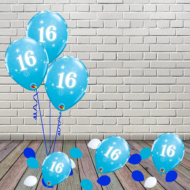 Qualatex 53444 Balloons, Blue, 16th Sparkle Latex 11-Inch