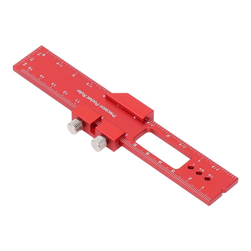 6 Inch Woodworking Ruler Adjustable Sliding Stop Aluminum Alloy Pocket
