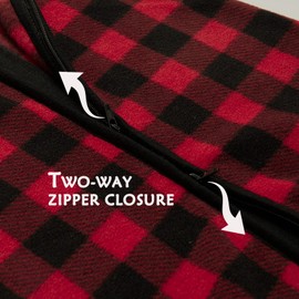 DaysU Micro Fleece Baby Sleep Sack with Long Sleeves, Plush Warm Baby Sleeping Bag with 2-Way Zipper, Unisex Sleep Sack for Infant Newborn 6-12 Months, Buffalo Plaid