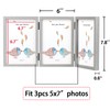 TOFOREVO 5x7 3 Picture Frame Triple Wooden Hinged Photo Frame