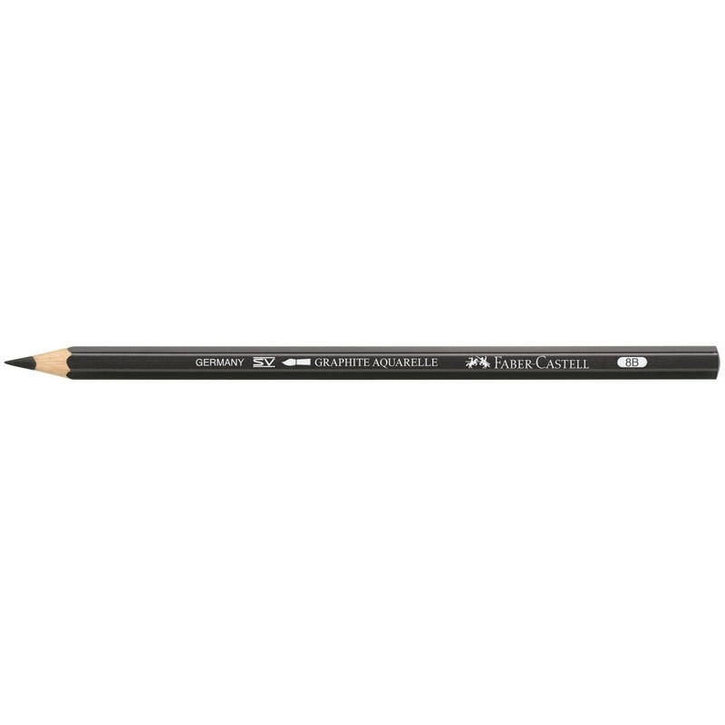 Faber-Castell Graphite Aquarelle Water-Soluble Single Pencil, 8B