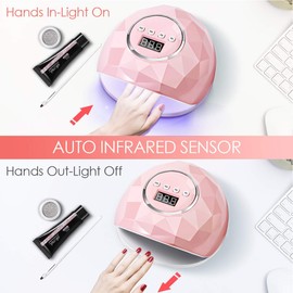 Janolia Nail Dryer Lamp 86 W UV LED Lamp for Gel Nails Professional Gel UV LED Nail Lamp with Sensor LCD Display UV Nail Lamp for Gel Nails with 4 Timers Suitable for All Gel