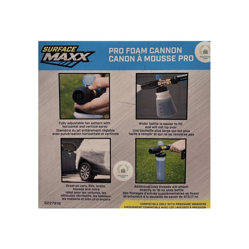 SurfaceMaxx Pro Foam Cannon Car Pressure Washer for Vehicles 5000