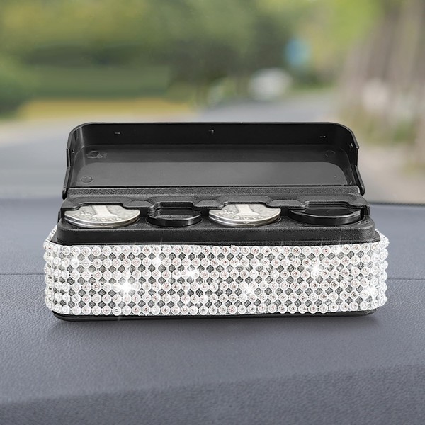 INSTOME Bling Coin Holder for Car,Bling Coin Change Organizer Compatible