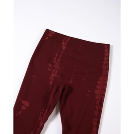 AUROLA Serpent Snake Seamless Scrunch Workout Leggings for Women,Girls Squat Proof Ribbed Thick Active Gym Pants,Burgundy,M