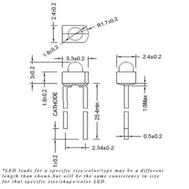 1.8mm / 2mm Round Top Cool Clear White LED - Ultra Bright (Pack of 20)