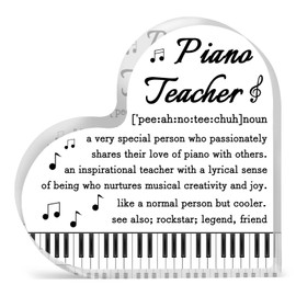 Piano Music Teacher Gifts For Women Piano Gifts Best Teacher Appreciation Gift Funny Piano Gifts For Teachers Acrylic Heart Plaque Decoration