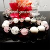[SION] Crack Crystal Rose Quartz Howlite Design Bracelet, Stone