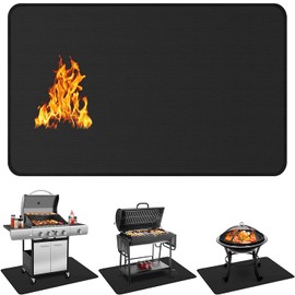 Protebox 60 x 40 inch Under Grill Mats for Outdoor Grill, Double-Sided Fireproof Deck and Patio Protector Mat, Waterproof Oil-Proof BBQ Floor Pad Indoor Fire Pit Fireplace Mat