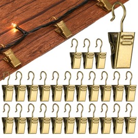Gisafai Christmas Asphalt Shingles Roof Light Clips Mini Light Clips for Gutters Hooks for Hanging Outdoor String Lights, All Purpose Holiday Light Clips, Electroplated Iron (Bronze,50 Pcs)