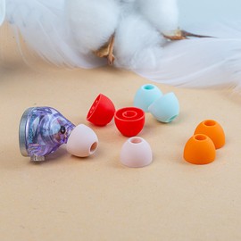 ZS10 PRO X 4 Pairs Ear Tips,Matte Oil Silicone Colorful IEM Ear Tips, KINBOOFI KBEAR Rainbow IEM Ear Tips for KZ ZST ZS10 PRO AS10 ZSN PRO X ZSN PRO ZS10 PRO2 TANGZU WAN'ER Wired Headphone