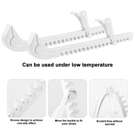 Cosmos 2 Pieces Ice Skate Guards Hockey Shoe Blade Covers Hockey Skates Blade Guards Ice Skating Protector Ice Hockey Equipment with Adjustable Buckle for Ice Skating, Figure Skates, Hockey (White)