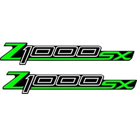 Pure Print Cut Z1000SX Motorcycle Sticker Set - 2 Pieces, 15 x 2.5 cm - High Quality Vinyl Sticker Suitable for Kawasaki Z1000SX - Weatherproof & UV Resistant (Green)
