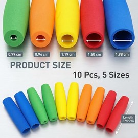 Pack of 10 Foam Grip Hoses, 5 Sizes Handle Thickening for Cutlery Tools Pens Grip Aids for Seniors with Disabilities