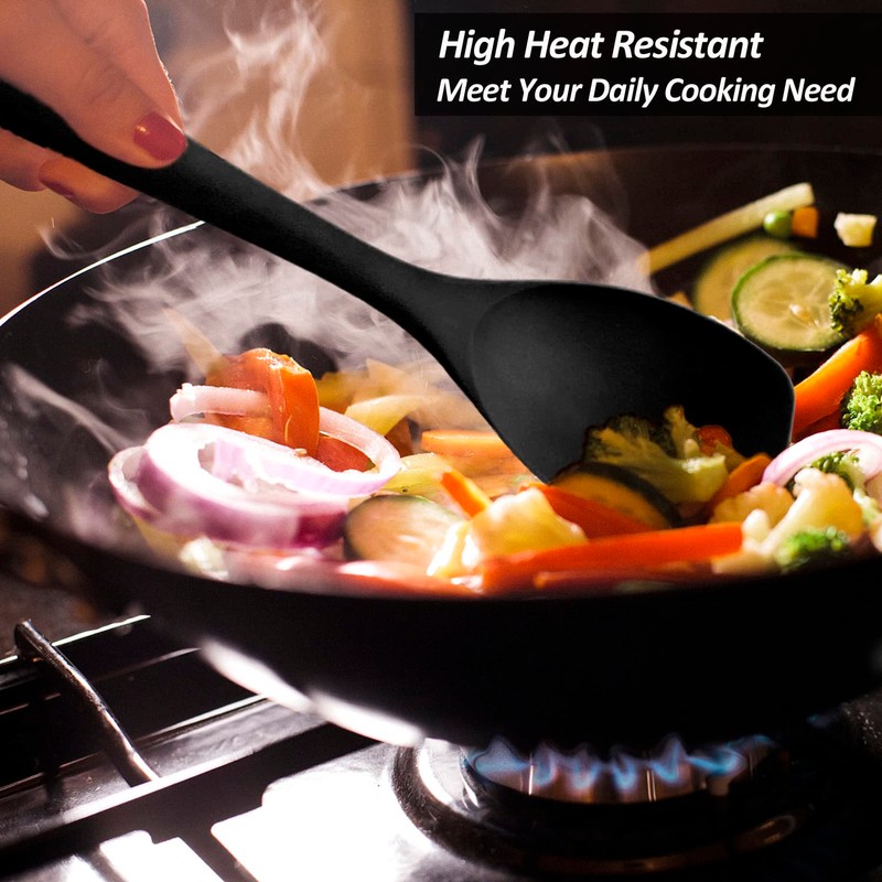Upgrade Silicone Spatula Spoon Set,VOVOLY Heat Resistant Rubber Spoonula, Seamless