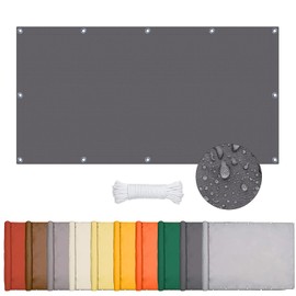 ONESHLEE Awning Waterproof Rectangular, Sun Protection Balcony Patio, Awning Fabric, UV Protection, Heat Protection, No Drilling, Canvas with Eyelets and Rope for Pergola (Dark Grey, 1.5 x 2 m)