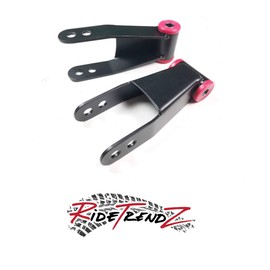 RTZ - Compatible with Dodge Ram 1500 Pickup Rear Adjustable 1" to 2" Lowering Drop Shackles Leveling kit 2wd Black