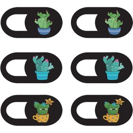 Mizi Webcam Privacy Cover Slide [6 Pack], Cute Camera Blocker Sticker, Protect Your Privacy and Security for Computer, Laptop, Tablets & Phones - Plant 04