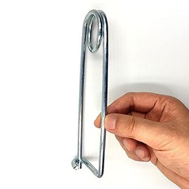 Large Stainless Steel Spring Wire Safety Lock Pins，Coiled Tension Safety PinSteel Brooch Shape Cotter Safety Pins for Farm Lawn Garden Hitch - Quick Lock Fastener (6x133x41mm(1pcs))