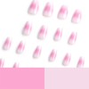 Aosedolr 24Pcs Pink and White Gradient Press On Nails-On Acrylic