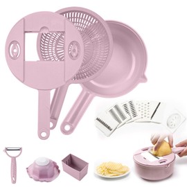 Vegetable Cutter with Container, 12 in 1 Multifunctional Vegetable Slicer, Vegetable Slicer, Fruit Cutter, Kitchen Grater, Stainless Steel Blades with Drain Basket