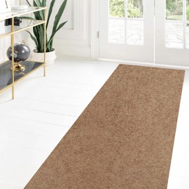 ZGR HOME&GARDEN Custom Size Runner Rug 2 ft x 15 ft, 2-82ft Carpet Runners Hallway Entryway Kitchen Garage Laundry Room Area Rugs with Non-Slip Rubber Backing, Sand