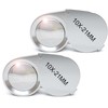 NATIKON Jewelers Loupe Magnifiers -Compact Chrome Metal Magnifiers 10X Pocket