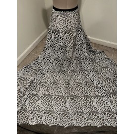 wowfabric4less123 White Silver Black1wayStret