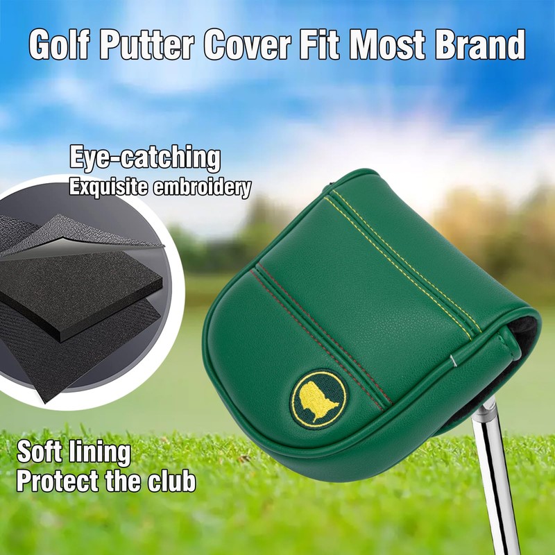 Golf Putter Covers DF3 Mallet Putter Headcover Map Embroidery Mallet