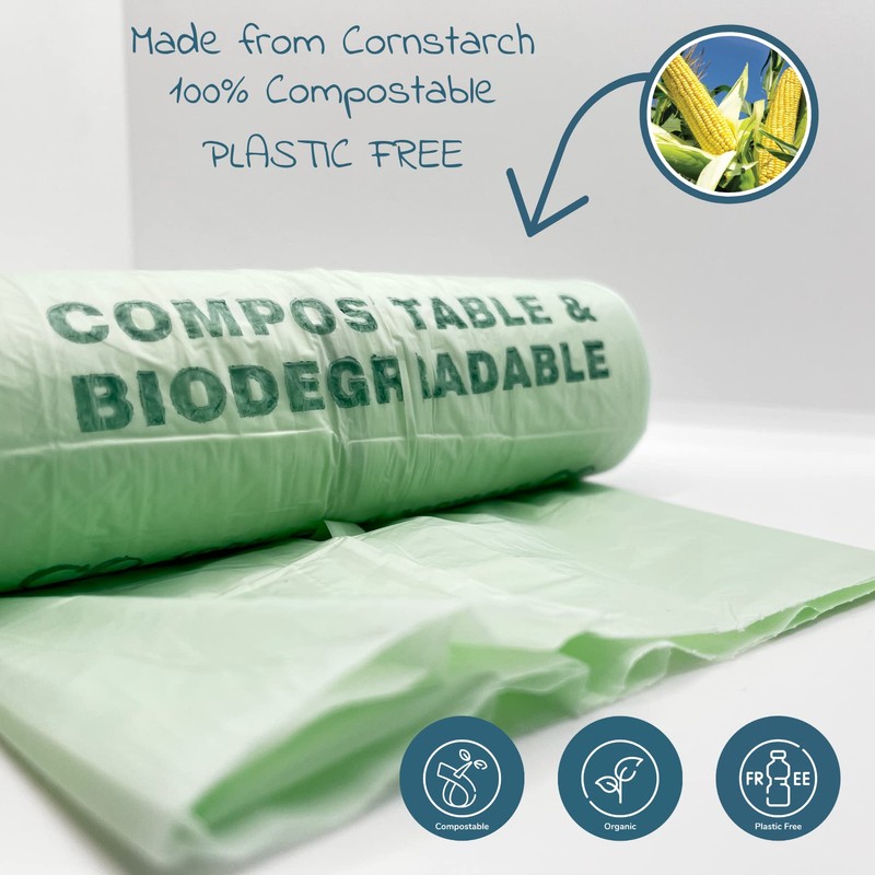 100% Compostable 30L Bin Liners Made from Sustainable Corn Starch