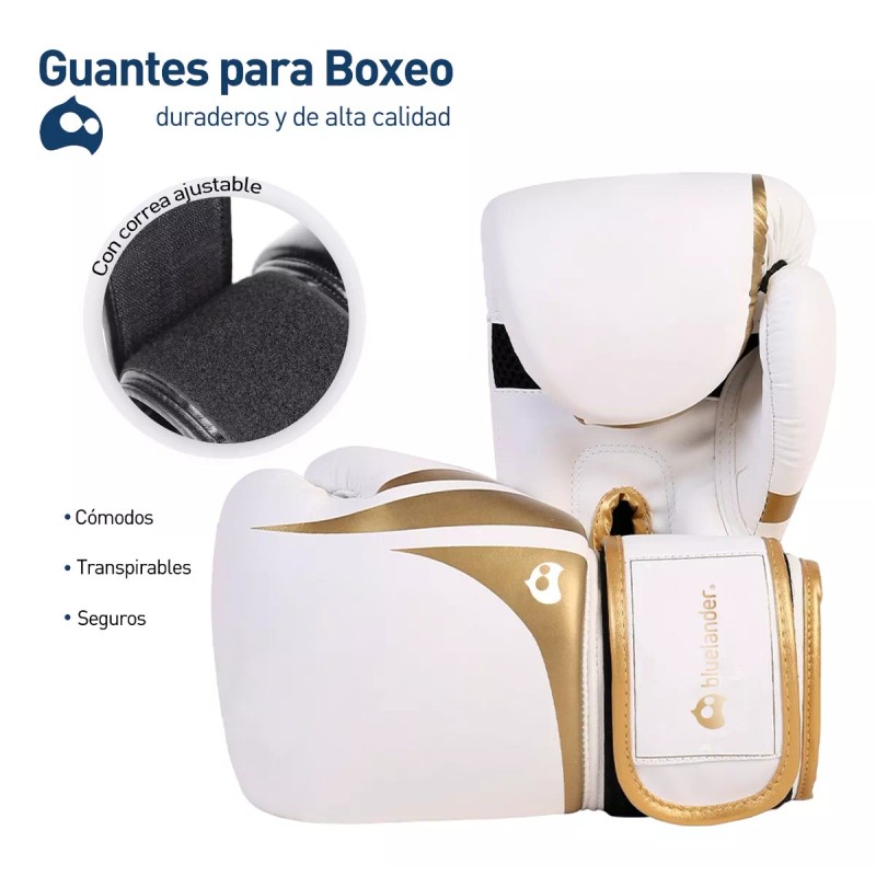 Bluelander Guantes De Box Entrenamiento Kickboxing Adulto Velcro 8-12oz