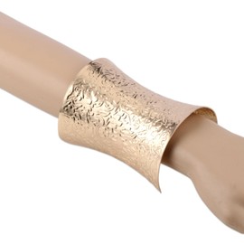 Florate Gold Color Arm Cuff Chunky Statement Wide Bangle for Women Wrist Wrap Punk Wristband Plated Metal Fashion Bracelet Jewelry (BHX334-gold)