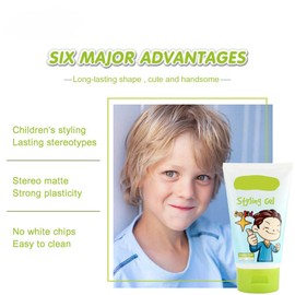 Glam Lux Kids Hair Styling Gel, Strong Hold, Long Lasting, Alcohol Free, Natural Hair Gel For Kids & Toddlers, Hypoallergenic, Irritant Free, Non-Greasy, No residue, Built In Comb