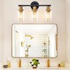 DLLT 3-Light Bathroom Light Fixtures: Black and Gold Modern Vanity