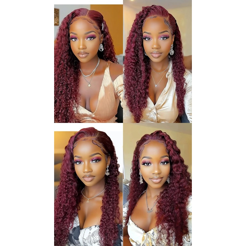 Niciitysi Burgundy Bundles Human Hair Color 99j Kinkycurly Bundles 12