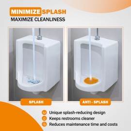 Urinal Screens Deodorizer -10 Pack of Premium Urinal Screen Cakes with Lemon & Orange Essential Oil Scents - Fits Wet & Dry Urinals - Splash Reducing Mats with Long Lasting Odor Freshener (Orange)