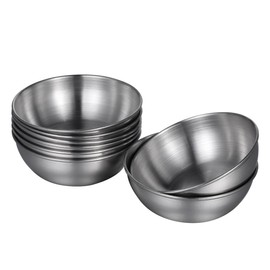 NUOLUX Condiment Plates, Small Plates, 3.1 inches (8 cm), Stainless Steel Plates, Set of 8, Condiment Plate, Mini Sauce Plate, Seasoning Plate, Appetizer Plate, Pickle Container, Food Dip Bowl,