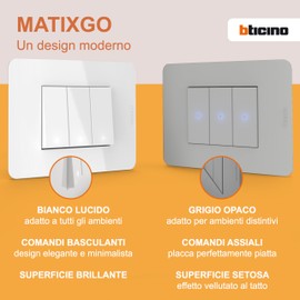 BTICINO MatixGO Segnalatore acustico 1 modulo Bianco SJW4351V230F Suoneria bronzo 230Vac, 8VA, 80dB