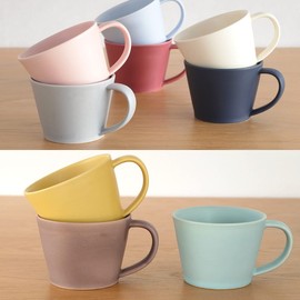 SAKUZAN Coffee Cup Pair Mino Ware Made in Japan Sakuyama Kiln Stylish Sara 2 Piece Set (Gray)