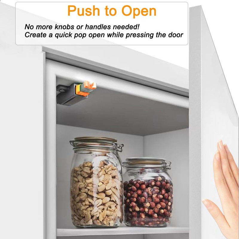 Self-Closing Push to Open Cabinet Hardware CBRIVE 8 Pack Push
