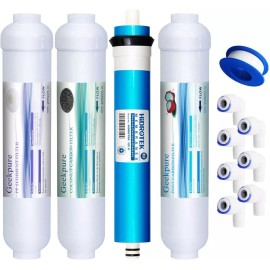 Geekpure Replacement Filters Set for Geekpure 4 Stage Reverse Osmosis System -100 GPD