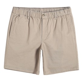 maamgic Men's Classic-fit 7" Cotton Casual Shorts Elastic Waistband with Multi-Pocket Daily Wear Walking Summer Outfit