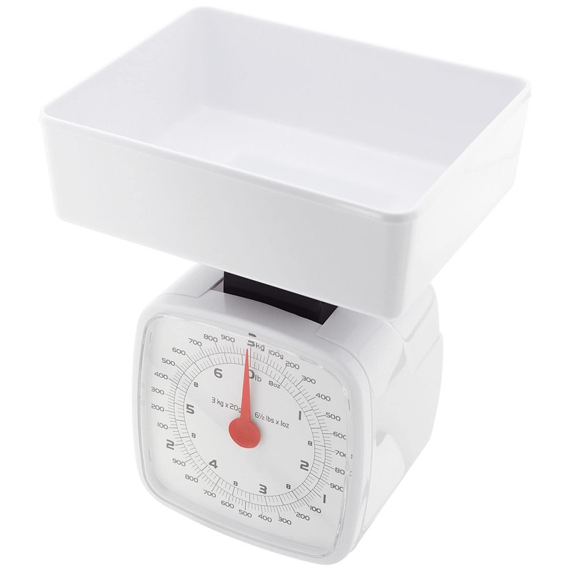 Judge Kitchen Traditional White Scale, 3.0kg, Zeroing Function, Dishwasher Safe
